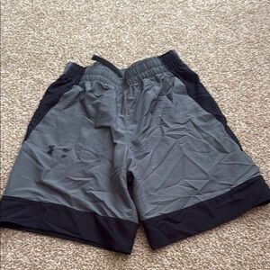 Under Armour Boy's Athletic Shorts in Gray and Black